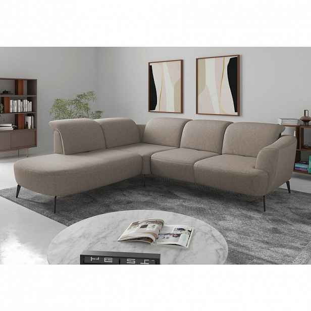 Sit & More ROHOVÁ SEDAČKA, textil, šedohnědá
