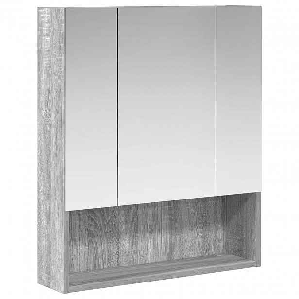 vidaXL Koupelnová zrcadlová skříň Šedá Sonoma 60 x 14.5 x 70 cm