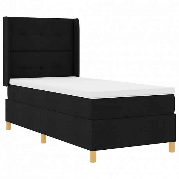 vidaXL Postel s boxspringem s LED pásky Černá 100 x 200 cm textil
