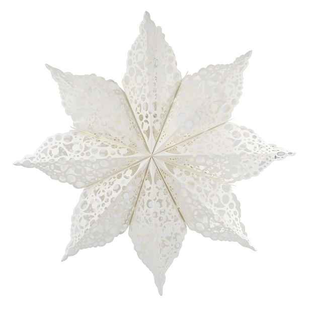 Krémová zdobená papírová hvězda Vintage Paper Star - 60 cm Chic Antique