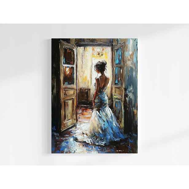 Plakát Postava Žena Bal Dveře Samota Reflexe 75x100
