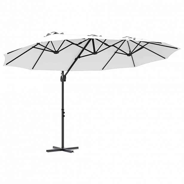 vidaXL Slunečník Písková 372 x 198 x 243 cm Polyester a hliník