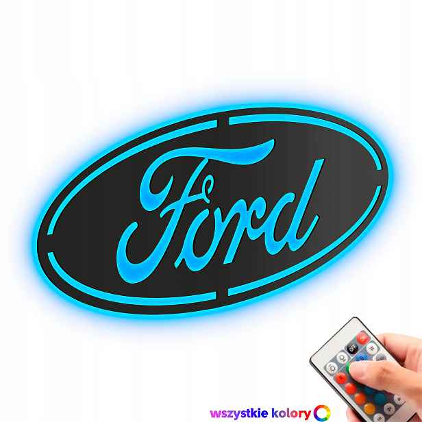 Dřevěný 3D obraz Logo Ford Nástěnná Dekorace Dárek Noční Lampa Led