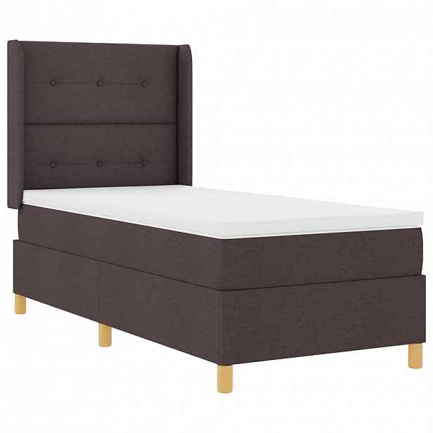 vidaXL Postel s boxspringem s LED pásky Hnědá 100 x 200 cm textil