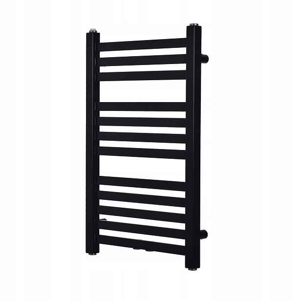 Koupelnový radiátor na vodu Vinolli Vario Žebřík 750x530 mm 323 W Černý
