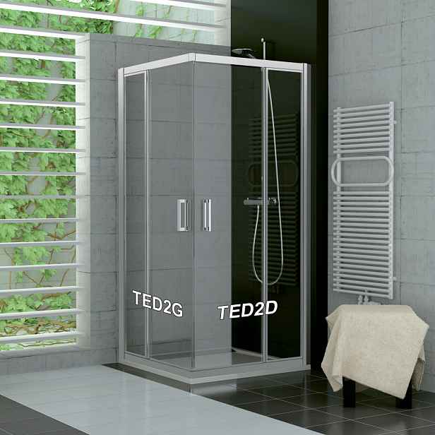 SanSwiss TED2G 0900 01 07 Levý díl sprchového koutu 90 cm, matný elox/sklo