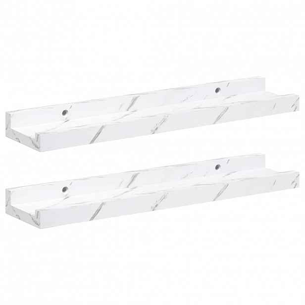 vidaXL Nástěnná polička 2 ks Bílý mramor 40 x 9 x 3 cm