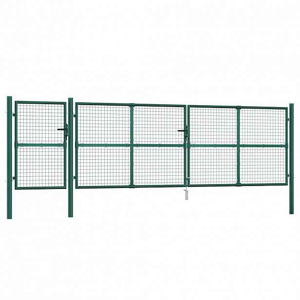 vidaXL Pletivá zahradní branka zelená 500 x 125 cm pozinkovaná ocel