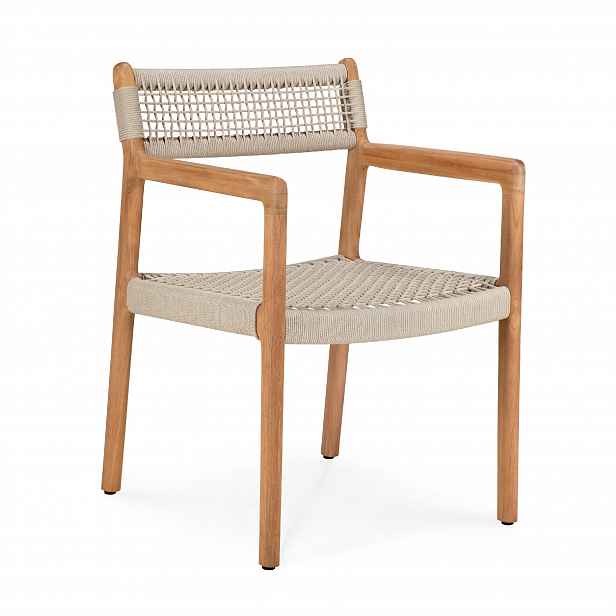 Jídelní židle Jack Woven do exteriéru – teak & béžová výplet - Ethnicraft