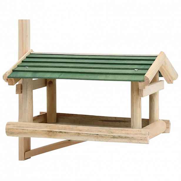 vidaXL Krmítko pro ptáky masivní dřevo 35 x 29,5 x 21 cm