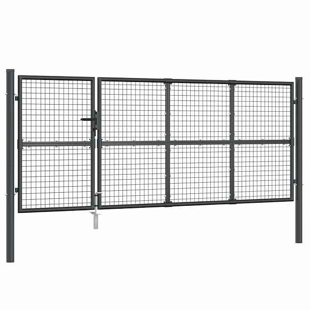 vidaXL Pletivá zahradní branka antracitová 350 x 125 cm pozinkovaná ocel