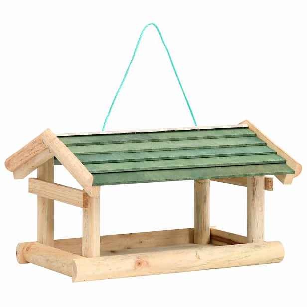 vidaXL Krmítko pro ptáky masivní dřevo 35 x 29,5 x 21 cm