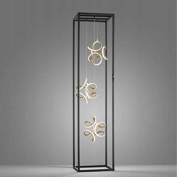 Podlahová lampa Gesa Fischer&Honsel Led 3x14W, černý kov