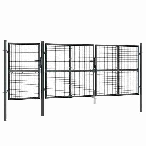 vidaXL Pletivá zahradní branka antracitová 400 x 125 cm pozinkovaná ocel