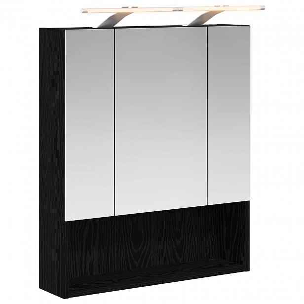 vidaXL Koupelnová zrcadlová skříň Černý dub 60 x 14.5 x 70 cm