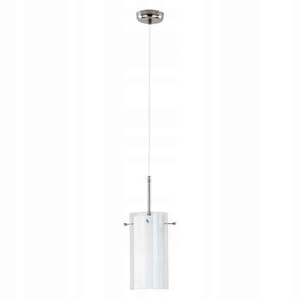 Bodová závěsná lampa chrom bílá skleněná stínidlo nad stůl ostrov bar Alfa