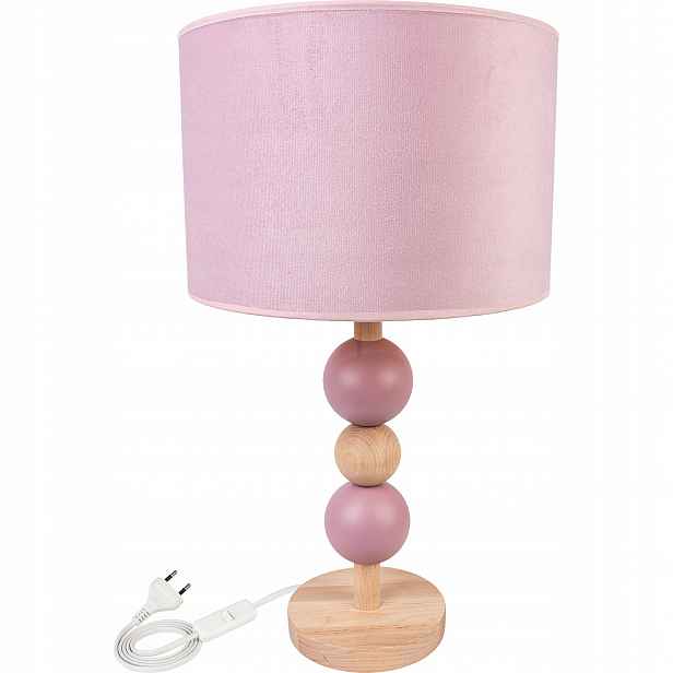 Lampa na komodu stolní lampa dřevěná led koule