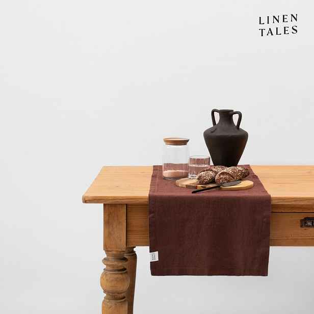 Lněný běhoun na stůl 40x150 cm Chocolate – Linen Tales