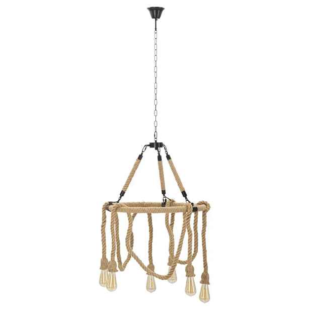 Mauro Ferretti Závěsný lustr Rope 90 cm hnědý