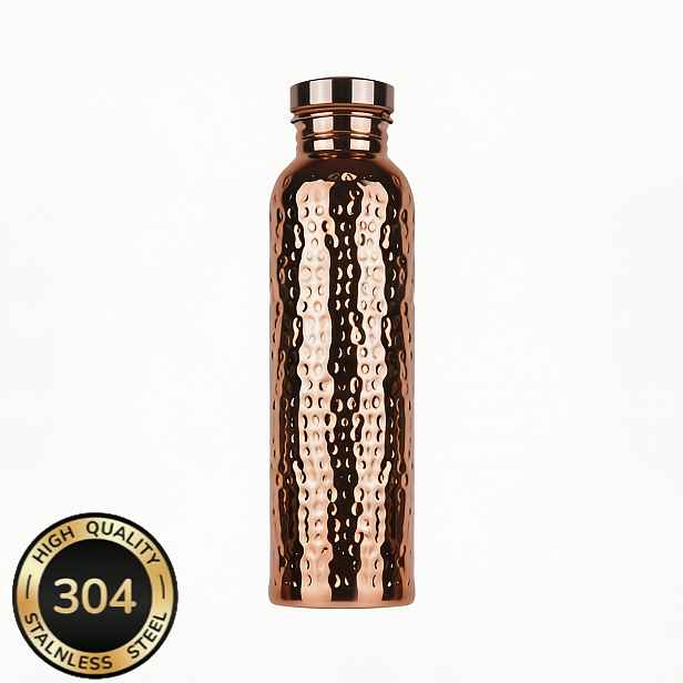 TEMU Lisovaná láhev na vodu z nerezové oceli 304 o objemu 27oz (800ml) - Netěsnící izolovaná měděně pokovená kovová láhev na vodu, opakovaně