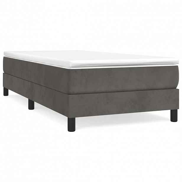 vidaXL Rám postele s boxspringem tmavě šedá 80 x 200 cm samet
