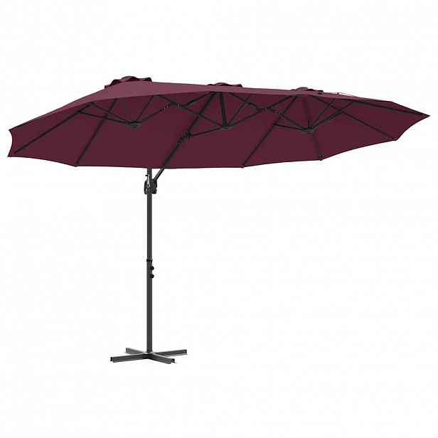 vidaXL Slunečník Bordeaux červená 372 x 198 x 243 cm