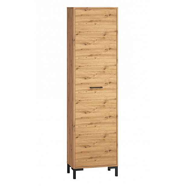 Vysoká předsíňová skříň BEDA - šířka 55 cm, dub artisan