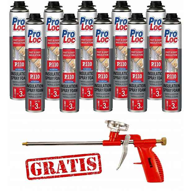x10 Pur pěna Termoizolační stříkací pěna ProLoc P110 Pistole Bonus
