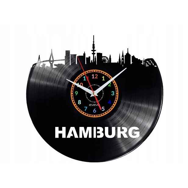 Hamburg Dárek Originální dekorace do domu Hodiny z vinylové desky