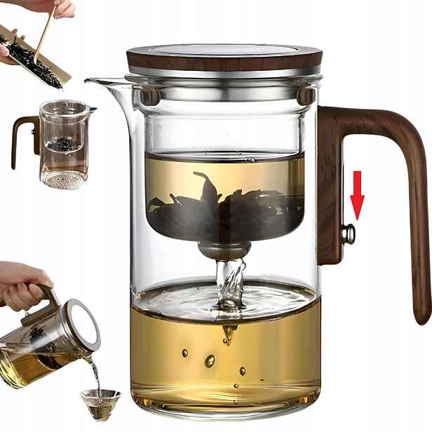 Moderní skleněný hrnek se zavařovačem z bylinného čaje 600 ml Skleněný hrnek