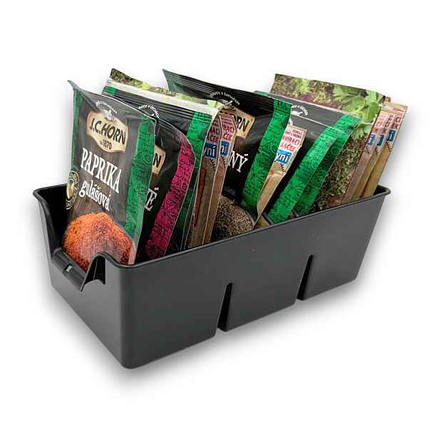 ALTOM Organizér na koření v sáčcích, zásobník, BEN3 - černá, 20x14x8