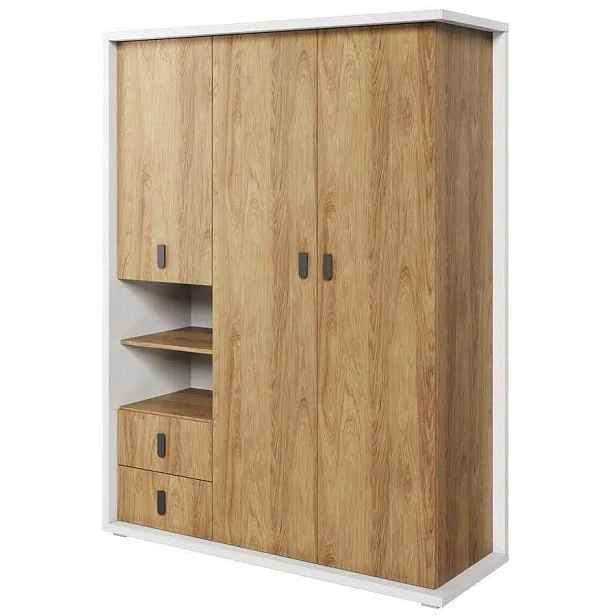 Casarredo Šatní skříň SOMAS 01 3D2S bílá/ořech natural