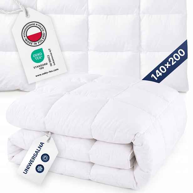 Celoroční Přikrývka Amw 100% Peří Bavlna 1800g 140x200 Bílá