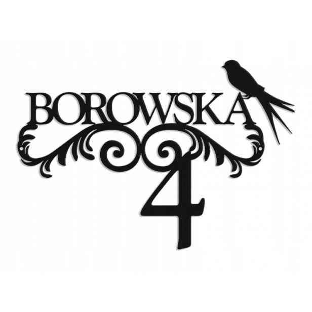 Číslo Na Dům 60 cm Tabule Adresa Ocel 2 mm ulice Borowska