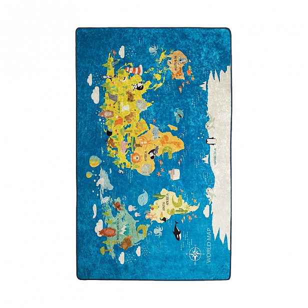 Dětský koberec World Map, 140 x 190 cm