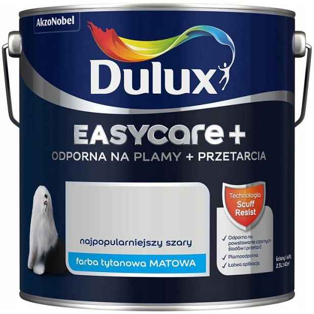Dulux Barva Latexová Barva Easycare+ 2,5 L Nejoblíbenější Šedá