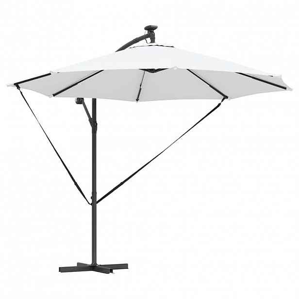 vidaXL Slunečník 294 x 294 x 248 cm Polyester a hliník Písková