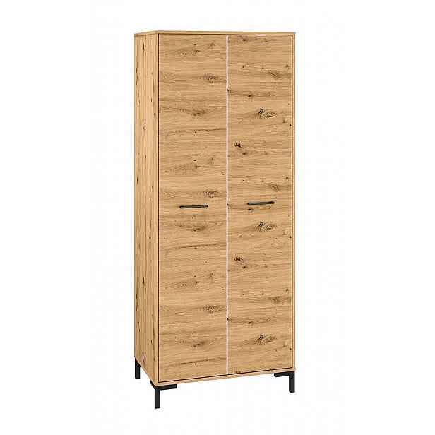 Vysoká šatní skříň BEDA - šířka 80 cm, dub artisan