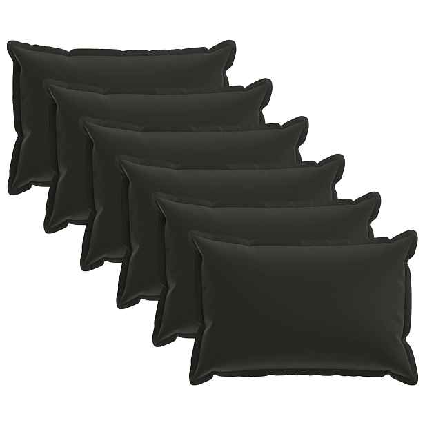 vidaXL Polštář s polštářem HOUTEN 6 ks Černá Polyester