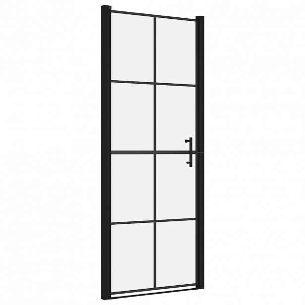 vidaXL Sprchové dveře tvrzené sklo 91 x 195 cm černé