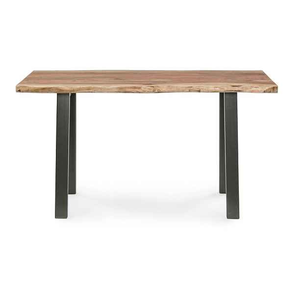 Černý/v přírodní barvě konzolový stolek s deskou z akácie 45x130 cm Aron – Bizzotto
