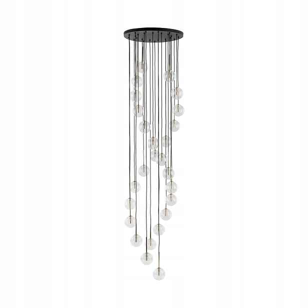 Lustr Stropní Svítidlo Závěsná lampa Průhledná 26 zdrojů G9 Černá Tk Lighting