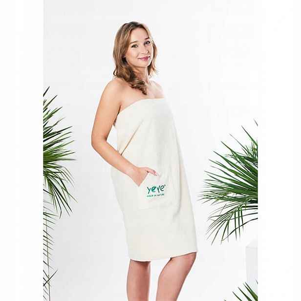 Pareo froté vázané Yeye Made in Nature Ecru L/XL
