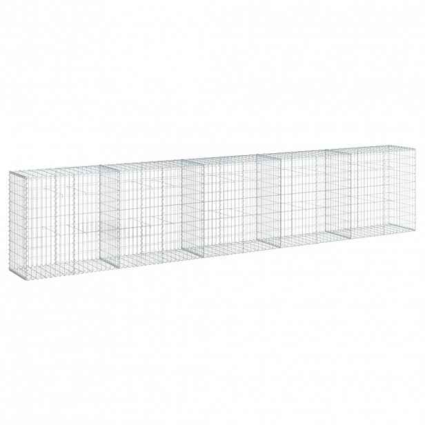 vidaXL Gabionový koš s víkem 500 x 50 x 100 cm pozinkované železo