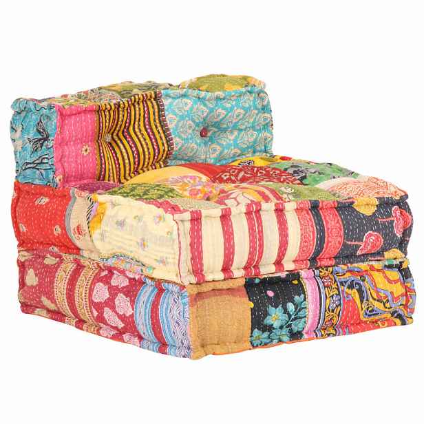 vidaXL Modulární pouf patchwork textil