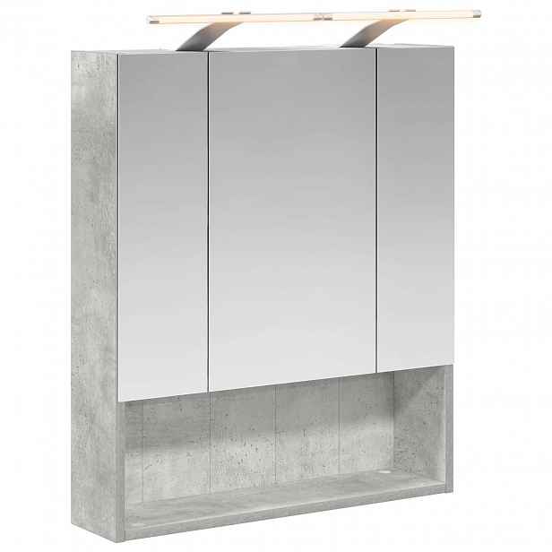vidaXL Koupelnová zrcadlová skříň Betonově šedá 60 x 14.5 x 70 cm