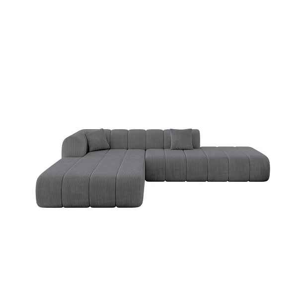 ALTDECOR ROHOVÁ SEDAČKA s otomanem, levá BILA-L 289x176x71 Tmavě šedá Manšestr