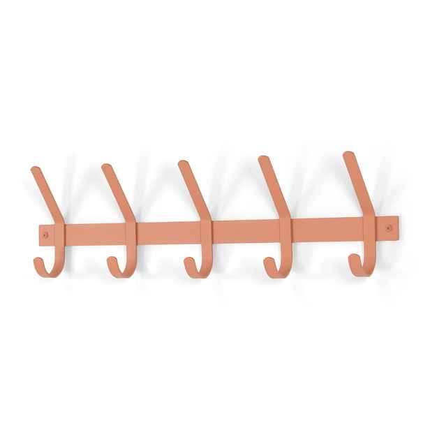 Kovový nástěnný věšák v lososové barvě 70 cm Dexter – Spinder Design