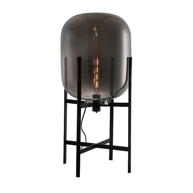 Stojací podlahová lampa Maversa loft černá sklo E27 Italux
