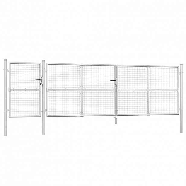 vidaXL Pletivá zahradní branka stříbrná 500 x 125 cm pozinkovaná ocel